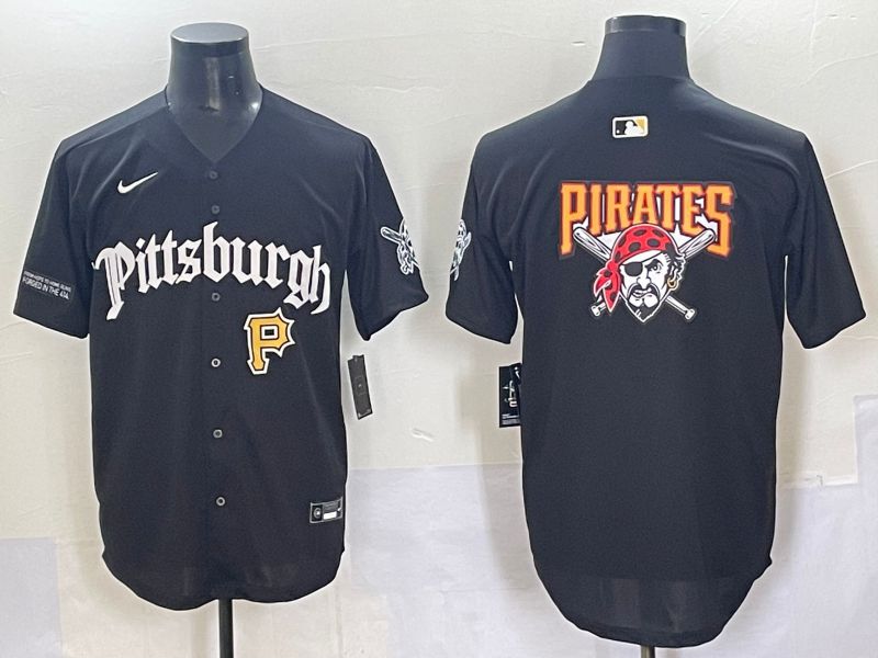 Men 2025 Pittsburgh Pirates Blank Black Five generations Joint Name Nike MLB Jersey style 7->pittsburgh pirates->MLB Jersey